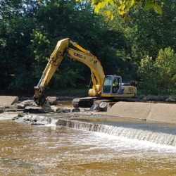 Construction equipment at construction site